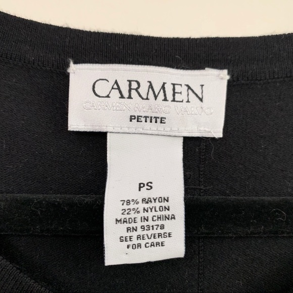 CARMEN Marc Valvo Black Pearl Button Cardigan - Picture 3 of 5